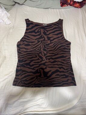 Old Navy Brown & Black Zebra-Pattern Tank